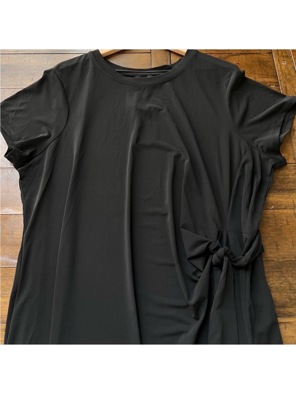 The Limited front tie Jersey t-shirt black knee length Casual Dress Plus size 3X